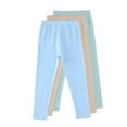 thumbnail image 1 of Elastic Girls Pants New 3pc Toddler Baby Girls Leggings Pants Full Length Cotton Basic Trousers Multipack Stretchy Soft Tights Style B-6 Khaki 13-14 Years, 1 of 2