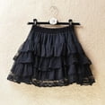 thumbnail image 1 of Elastic Gothic Lace Tutu Skirt Women Black Mesh Detail Petticoat Sexy Mini Tulle Skirts Party Club Wear Dancer, 1 of 8
