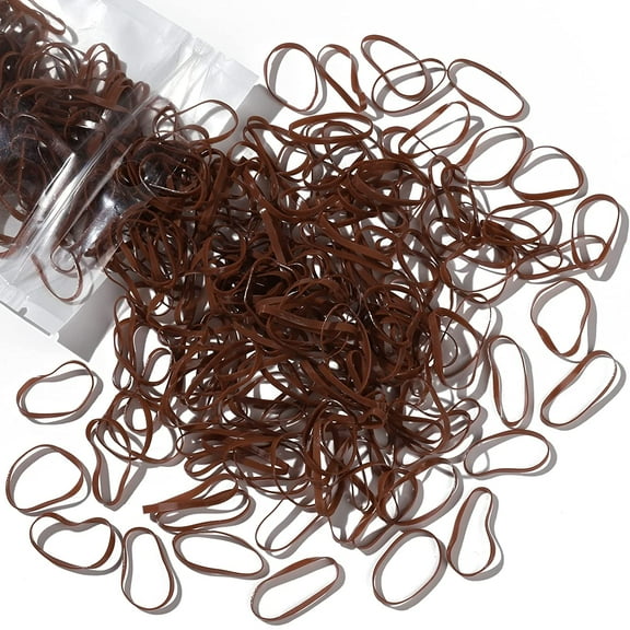 Elastic Hair Bands, Elastics for Hair, Hair Elastics, Rubber Bands for Hair, Small Hair Ties, 300pcs, Light Brown