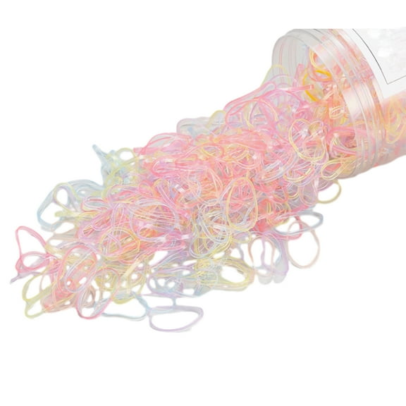 Elastic Hair Rubber Bands, 500Pcs Mini Hair Elastics No Damage Baby Hair Ties Small Tiny Ponytail Bands Stretch Elastics For Girls Women Braiding Hair Accessories With Box Package-Transparent Color