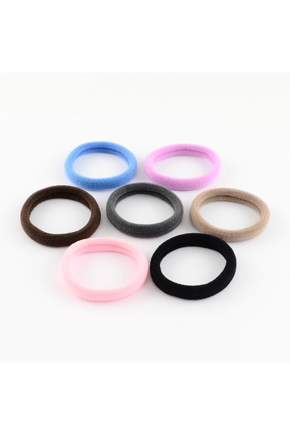 Elastic Hair Ties Ponytail Holder Mixed Color 30mm 60pcs/box DIY
