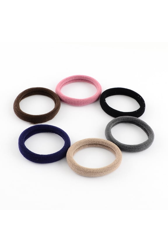Elastic Hair Ties Ponytail Holder Mixed Color 30mm 60pcs/box