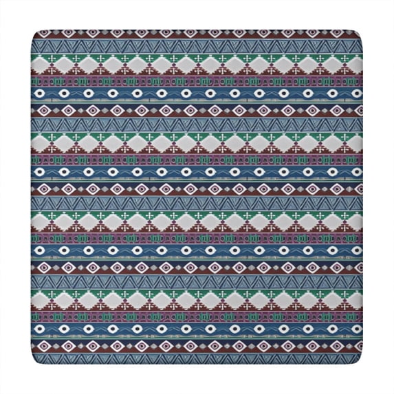 Elastic Hem Floral Print Square Table Cover 34x34 Inch for Casual Dining Kitchen Nook and Patio Decor