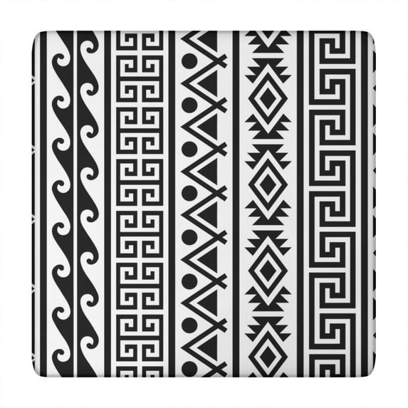 Elastic Hem Square Tablecloth 34x34 Inch Bohemian Floral Pattern, Perfect Fit for Card Tables, Patio Dining and Kitchen Use