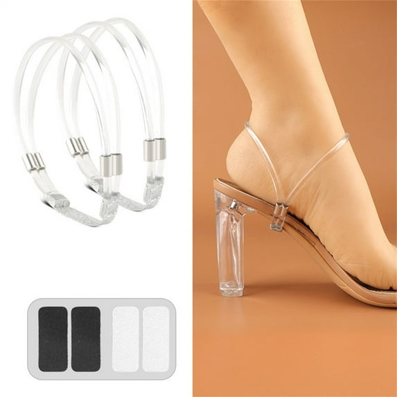 Elastic High Heels Shoe Straps, Anti-Loose Detachable Ankle Rhinestone Straps - Replacement Straps in Nature Colors for Shoes