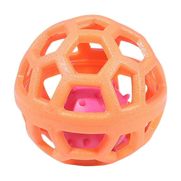 Elastic Hollow TPR Dog Chew Ring Built-In Sound Maker Teeth Cleaning Interactive Training Toy for Puppies Cats