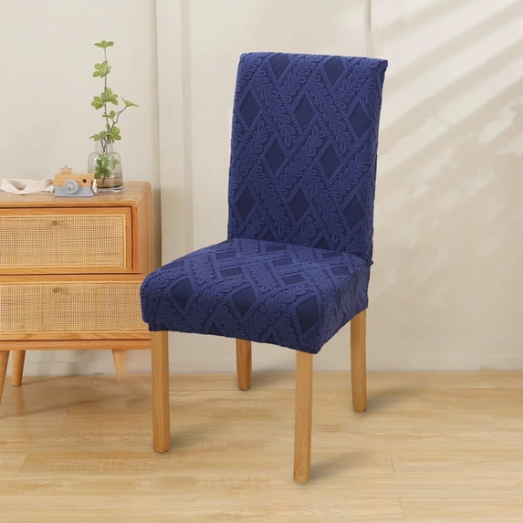 Elastic Jacquard Dining Chair Covers Set of 2, Stretchable Slipcovers with Anti-Slip Band, Universal Fit for Kitchen, Restaurant, Office, Home Decor, Washable Chair Protectors for Upholstered Chairs