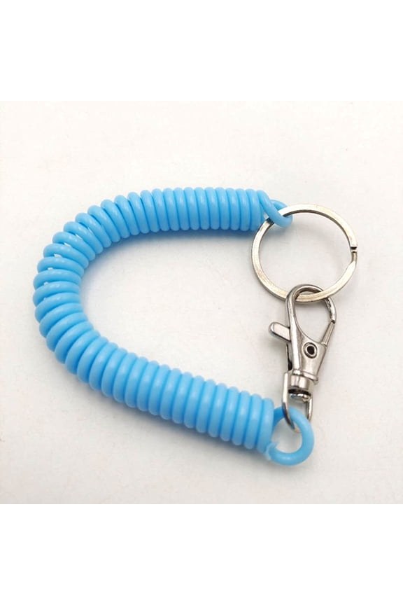 Elastic Keychain with Flexible Coil Design Colorful Keyring Key Pendant for Key