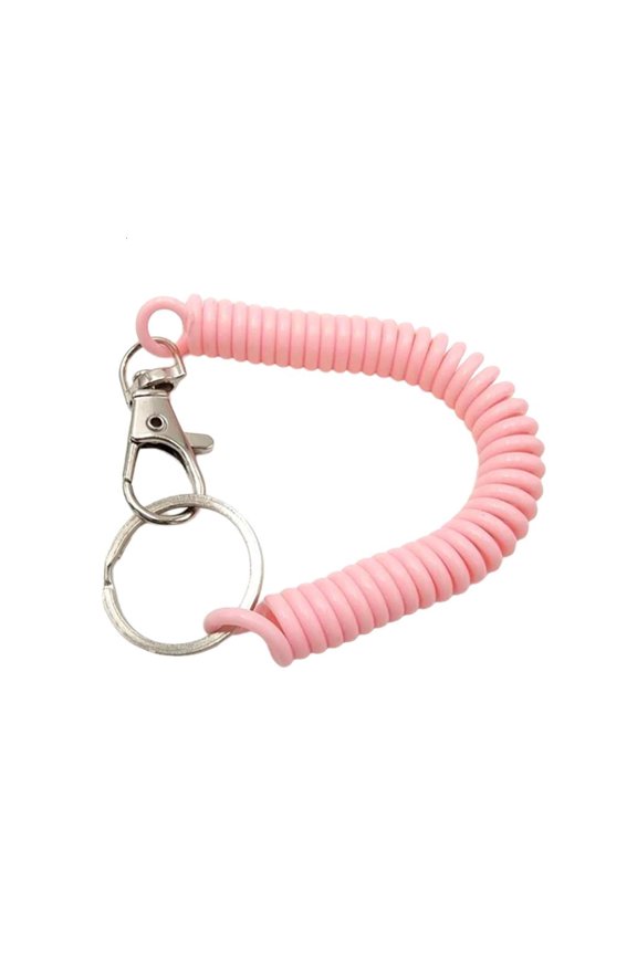 Elastic Keychain with Flexible Coil Design Colorful Keyring Pendant Suitable for Safe and Portable Management
