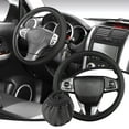 thumbnail image 1 of Elastic Leather Steering Wheel Cover, Non-Slip Sweat-Absorbent Grip with Heat Resistance, Universal Fit Stretch Cover for All Seasons Driving Comfort and Interior Style Upgrade, 1 of 7