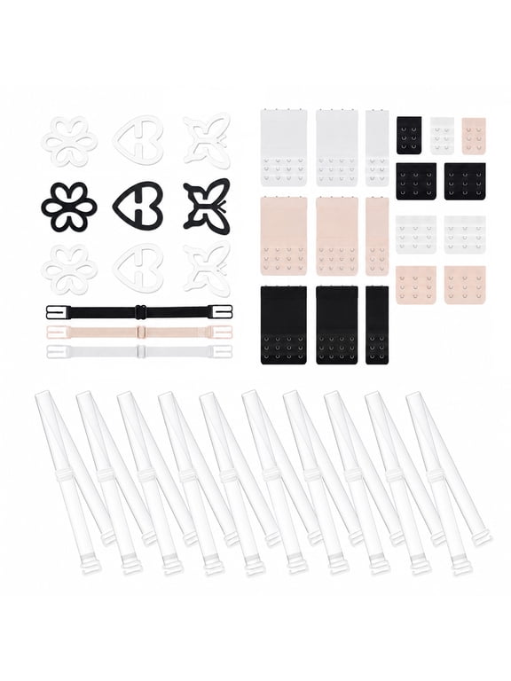 Bra Extender 3 Hook,Transparent Bras Strap,Bra Strap Anti-Slip Buckles