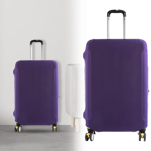 Elastic Luggage Cover Washable Suitcase Protector Purple – Scratch Resistant Travel Sleeve with Zipper Dustproof Baggage Cover for 18 to 20 Inch Carry On – 1 Pack