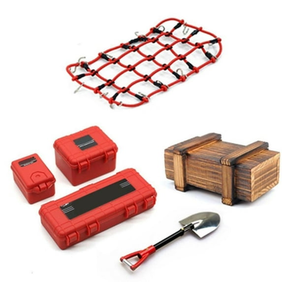 Elastic Luggage Net RC Luggage Box Shovel Set for 1/10 RC Vehicle Truck Car