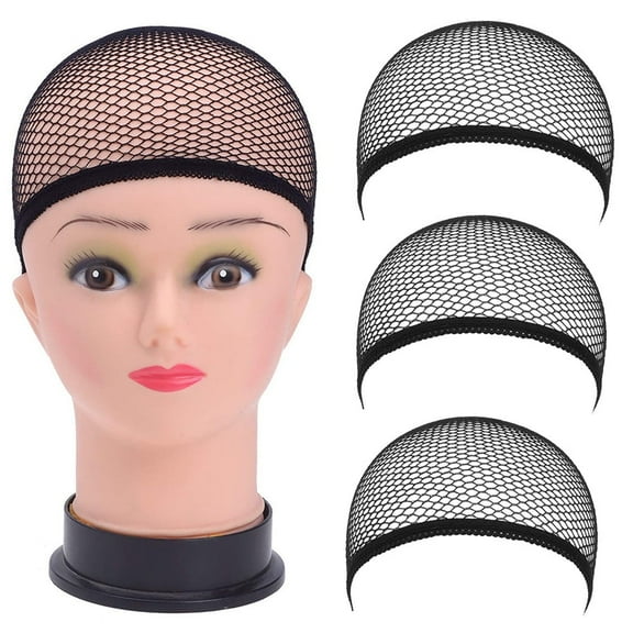 Elastic Mesh Caps for Wigs - 3 Pack Nylon Stretch Wig Caps for Comfortable Wear and Secure Fit - Ideal for Wig Liner and
