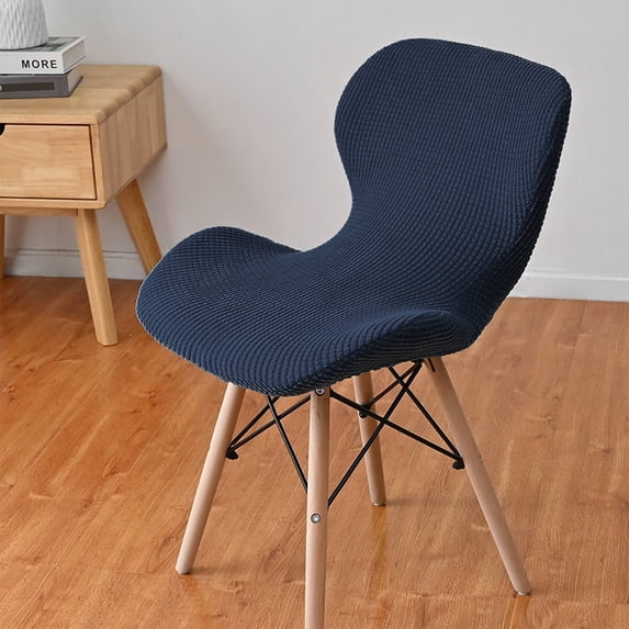 Elastic Navy Blue Butterfly Chair Cover - Removable Washable Fleece Seat Slipcover for Patio, Dorm & Living Room (Seat Width 21 inch)