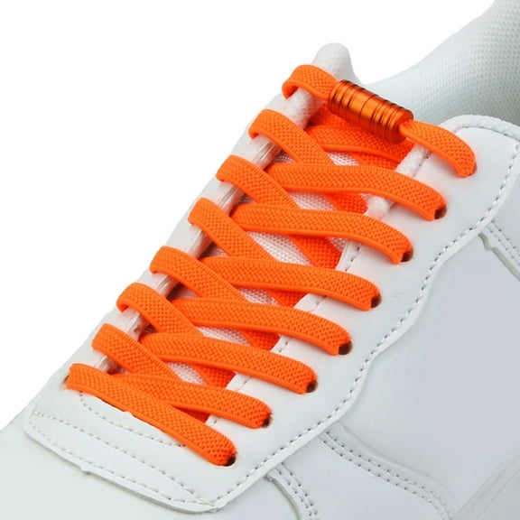 Elastic No-Tie Shoelaces Quick-Lock Metal Aglets Adjustable Tension For Sneakers Sports & Daily Wear