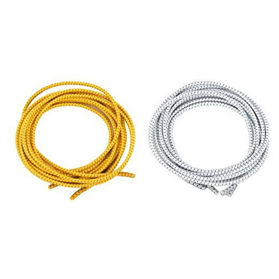 Elastic No Tie Shoelaces for Adults and Children (2-Pack) (47" with End Covers, Orange & White)