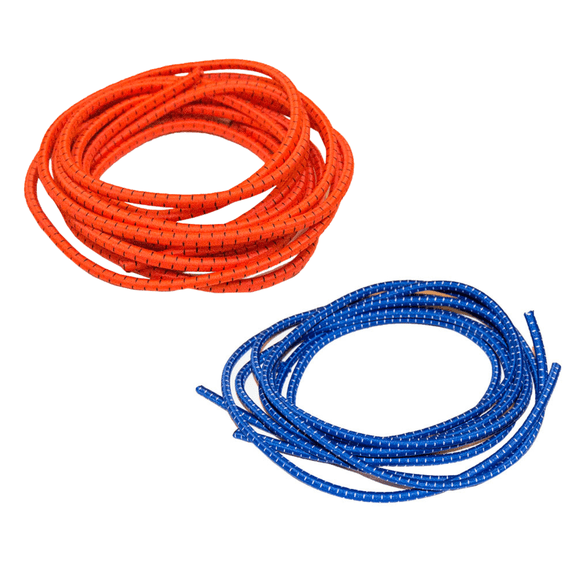 Elastic No Tie Shoelaces for Adults and Children (2-Pack) (47" with Locking System, Red & Blue)