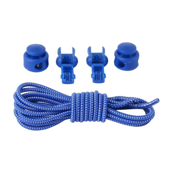 Elastic No Tie Shoelaces with Adjustable Locking Toggles, 1 Pair, Blue, for Hiking and Athletic Shoes