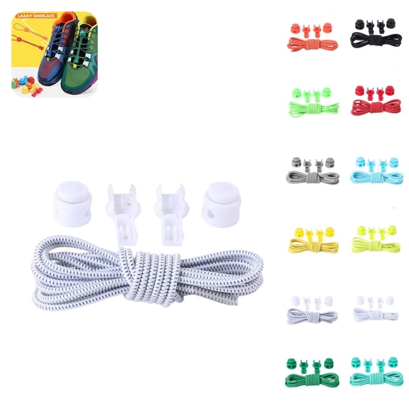 Elastic No Tie Shoelaces with Lock Caps, Adjustable Stretch Lazy Shoelaces for Adults Sneakers Running Shoes m_018