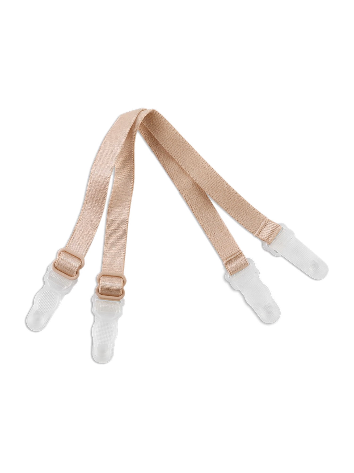Elastic Non-Slip Bra Shoulder Strap Clips Holder For Women White-2 