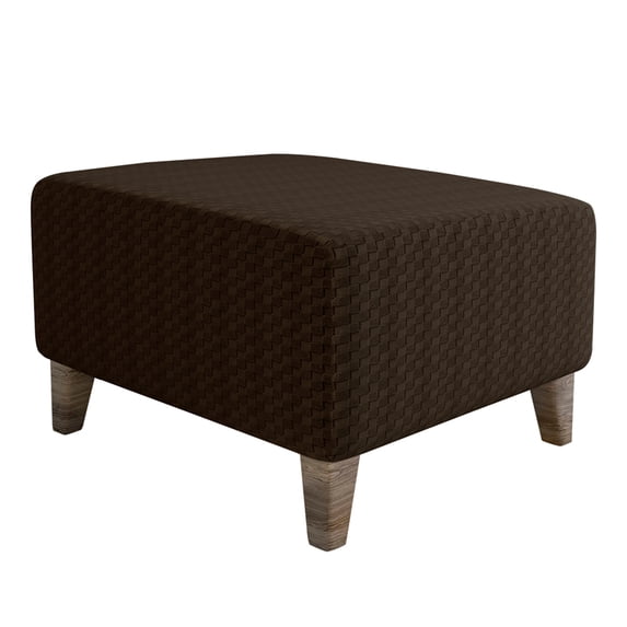 Elastic Ottoman Slipcover, Stretchable Furniture Protector With Non-Slip Design For Square Footstool Pouf, Jacquard Washable Cover Fits 18 To 24 Inch, Home Decor & Easy Care