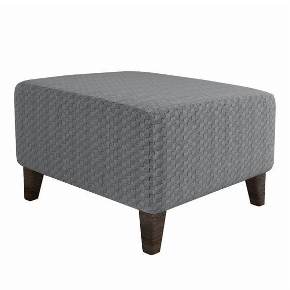 Elastic Ottoman Slipcover, Stretchable Furniture Protector With Non-Slip Design For Square Footstool Pouf, Jacquard Washable Cover Fits 18 To 24 Inch, Home Decor & Easy Care