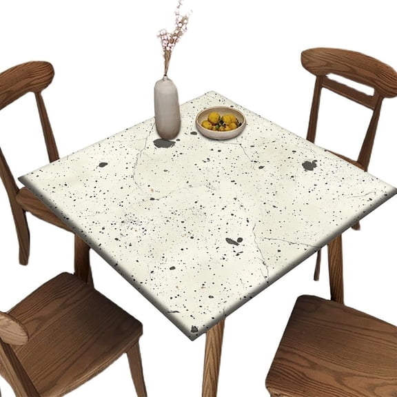 Elastic Outdoor Tablecloth, Speckled Texture Pattern Printed on Oilproof Square Fitted Table Cover Elastic Tablecloth, for Indoor Dining Rooms and Kitchen, Fit for 36" x 36" Square Tables