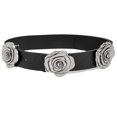 thumbnail image 1 of Elastic PU Wide Women Belt With Floral Buckles For Casual Formal Wear, 1 of 7