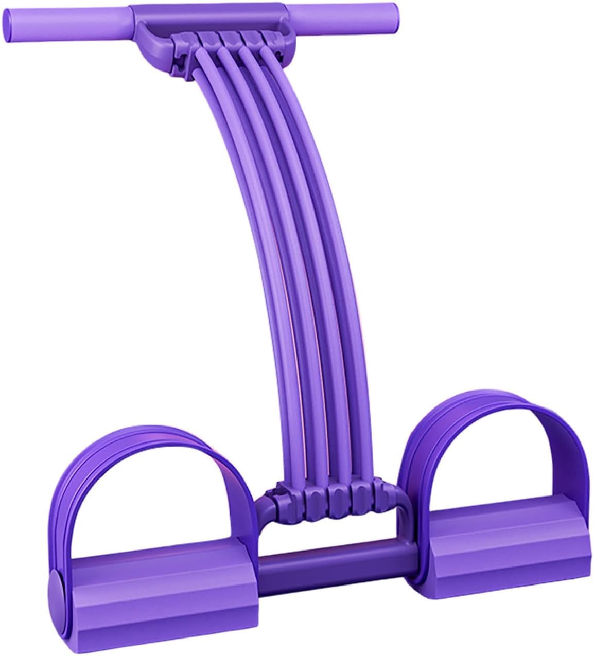 Elastic Pedal Resistance Bands with Non-Slip Handles, Multifunction Tension Rope, for Full Body Workout, Yoga and Stretching（purple）