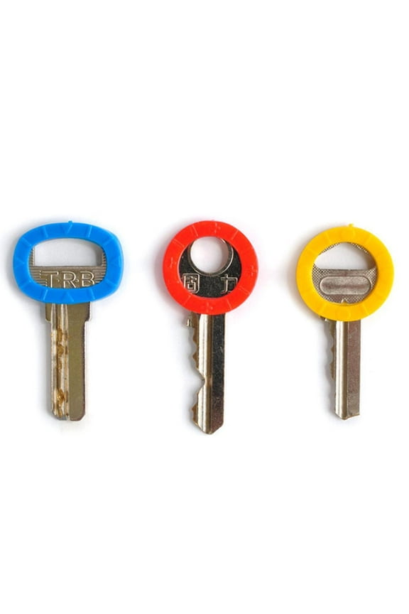 Elastic Plastic Key Cover 8 Pcs Novelty Silicone Key Ring Keyring Holder Topper Keychain N4I9