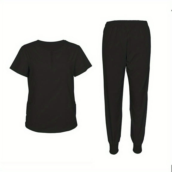 Elastic Quick-drying Hospital Nurse Workwear, Hand Washing Clothes, Split Set, Short-sleeved Beauty Salon Nursing Work Uniform