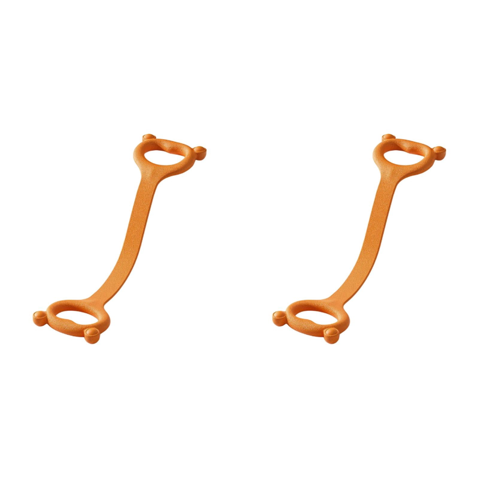 Elastic Resistance Bands with Handles - Exercise Bands for Arm, Back, and Shoulder Training - Lightweight Portable Fitness Straps for Yoga and Pilates, Orange, 18x3.9 Inch, 2 PCS