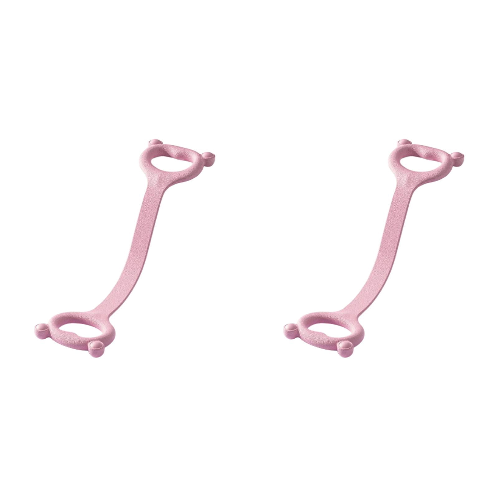 Elastic Resistance Bands with Handles - Exercise Bands for Arm, Back, and Shoulder Training - Lightweight Portable Fitness Straps for Yoga and Pilates, Pink, 18x3.9 Inch, 2 PCS