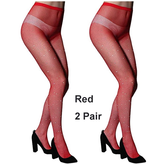 Elastic Rhinestone Fishnet Pantyhose 2 pairs