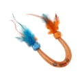 thumbnail image 1 of Elastic Rope Feather Cat Toy with Catnip Ball, Interactive Teaser Stick for Teeth Cleaning and Boredom Relief, Orange, 1 of 3