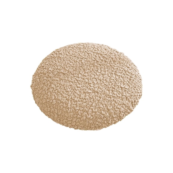 Elastic Round Linen Stool Cover for Swivel and Rolling Seating | Stretch Fabric Slipcover Protector for Home, Salon, Office Use