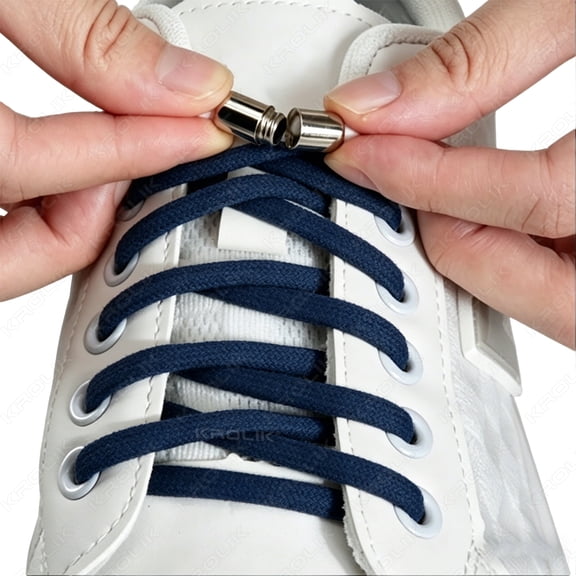 Elastic Round No-Tie Shoelaces with Metal Lock, 3 Pairs, 40"