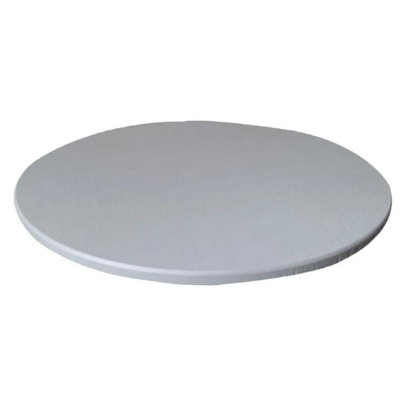 Elastic Round Table Cloth Water Wipeable Table Cover Solid Color Dining gray