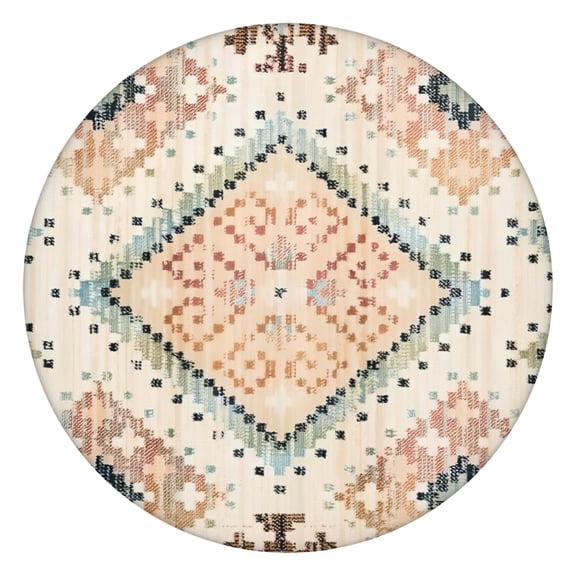 Elastic Round Tablecloth, Waterproof and Easy Clean, 44", Boho Mandala Print, Perfect for Kitchen or Outdoor Party