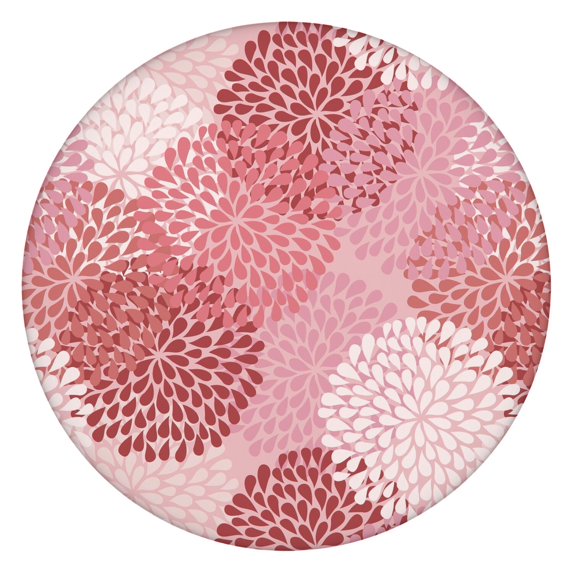 Elastic Round Tablecloth in Gorgeous Bohemian Print, Fits Tables 52-56 Inches in Diameter