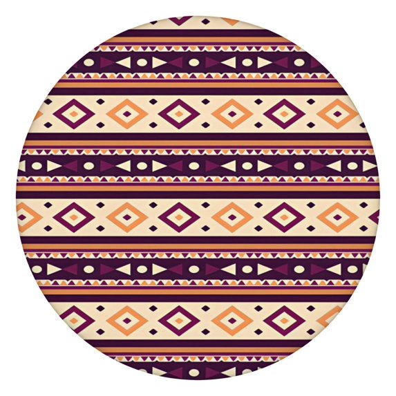 Elastic Round Tablecloth with Floral Boho Themes, 44 Inch Fits 38-42 Inch Tables Wrinkle Resistant