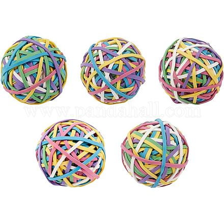 Elastic Rubber Band Ball Colorful Ball: 50~60mm 5pcs/set