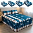 thumbnail image 1 of Elastic Ruffled Bed Skirt with Matching Pillowcases, 3 Piece Dustproof Soft Bedspread Set, for Bedroom Bed Protection Stylish Home Bedding Bedroom Decor, M, 1 of 9