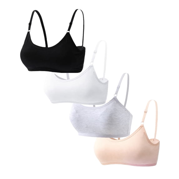 Elastic Seamless Wireless Girls Padded Training Bras Breathable Cami Pull-On Design Sports Starter Bra for 10-16 Years