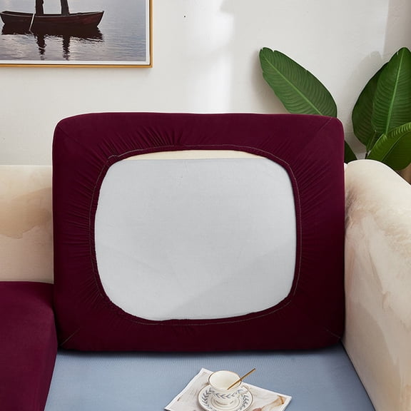 Elastic Settee Cover for Sofas Shields Furniture from Daily Wear while Offering a Comfortable Seating Experience (Wine Red)