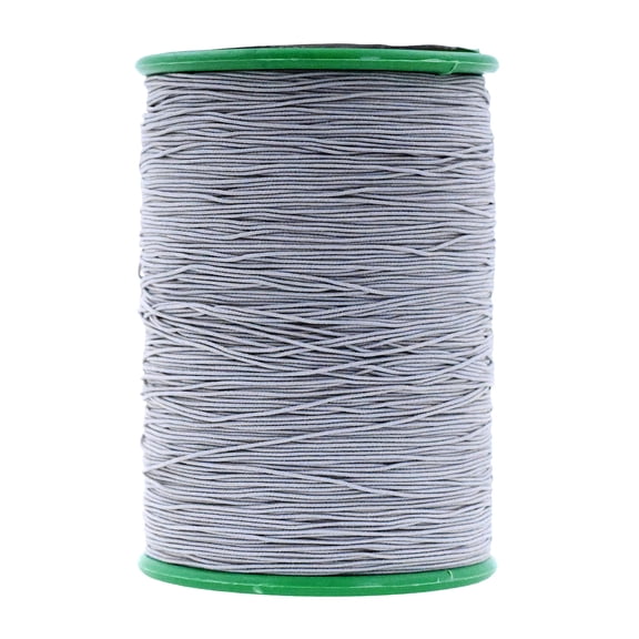Elastic Sewing Thread Gray, 0.6mm Thin Stretch for Shirring, Knitting, DIY Crafts, Garments, Hats, 546 Yards Durable Polyester