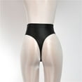 thumbnail image 1 of Elastic Shiny Sexy Gloss Satin Women Panties Dance Wear High Waist BLACK L, 1 of 1