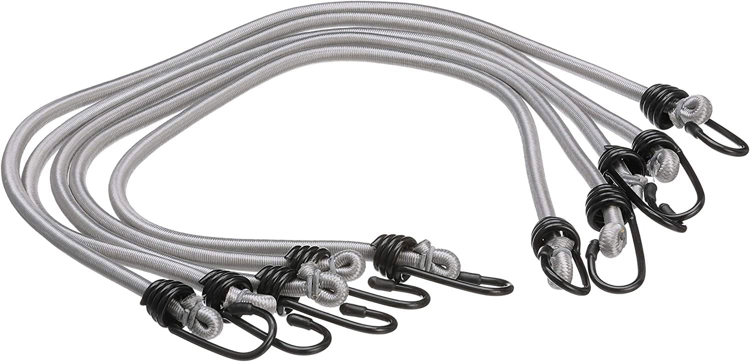Elastic Shock Bungee Cords, 3/4 in. Hooks, 30 in. Long, Pack of 5