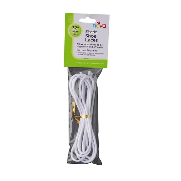 Elastic Shoelaces, White, 1 Pound